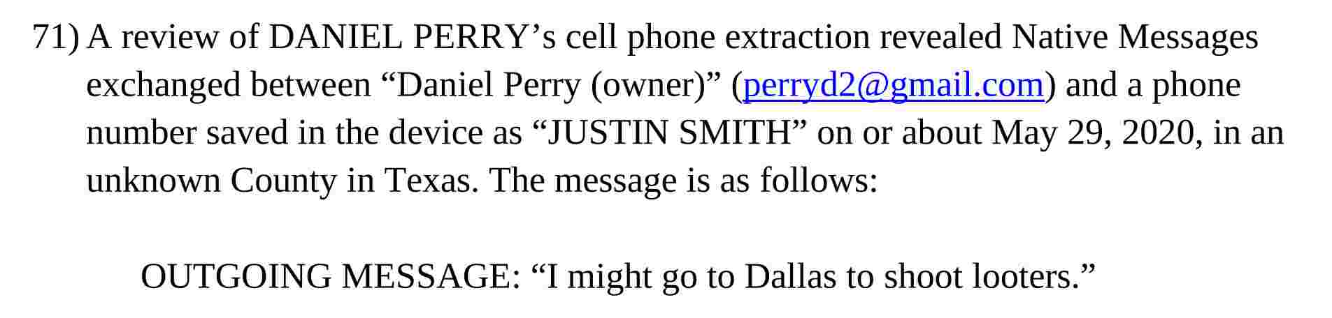 Daniel Perry discussing killing protesters